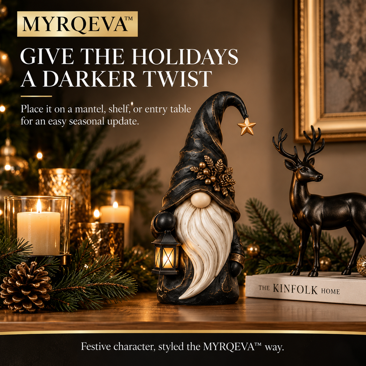 MYRQEVA™ Northwood Shadow Holiday Gnome