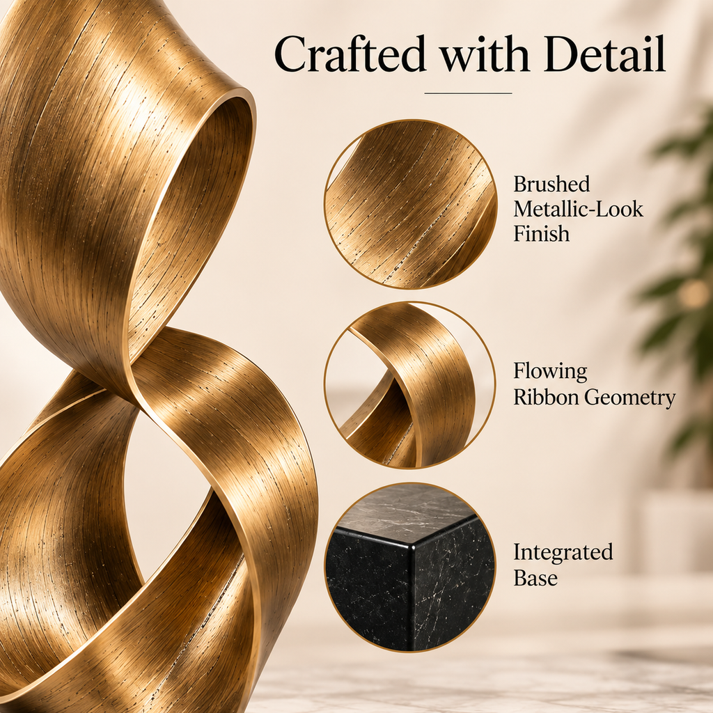 MYRQEVA™ Gilded Drift Ribbon Sculpture