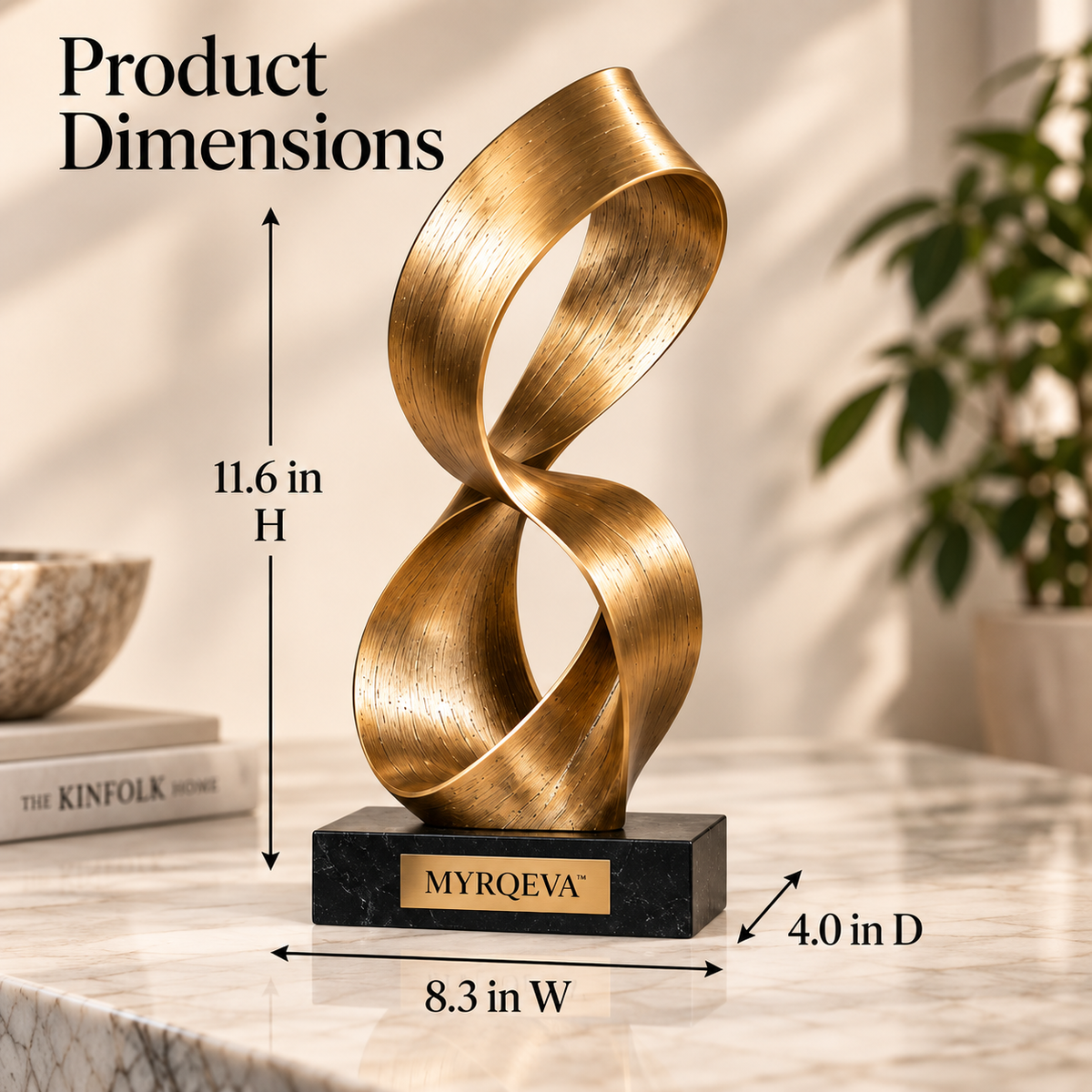 MYRQEVA™ Gilded Drift Ribbon Sculpture