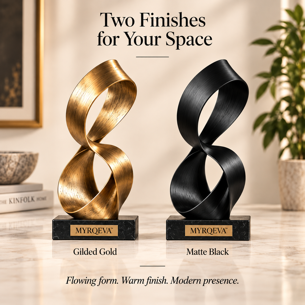 MYRQEVA™ Gilded Drift Ribbon Sculpture