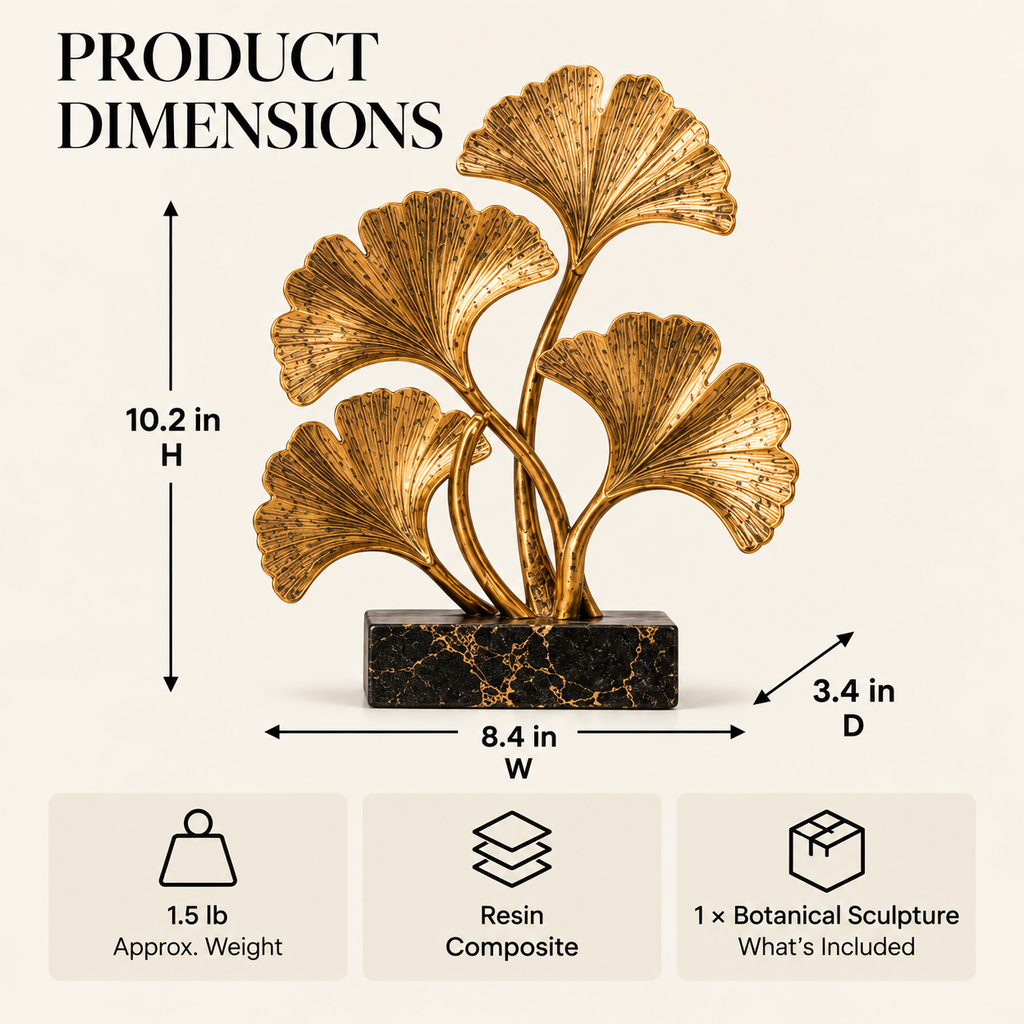 MYRQEVA™ Golden Crown Ginkgo Tree Sculpture - Plant-gold-plated Leaf Desktop Decoration