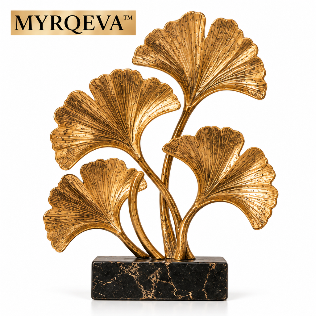 MYRQEVA™ Golden Crown Ginkgo Tree Sculpture - Plant-gold-plated Leaf Desktop Decoration