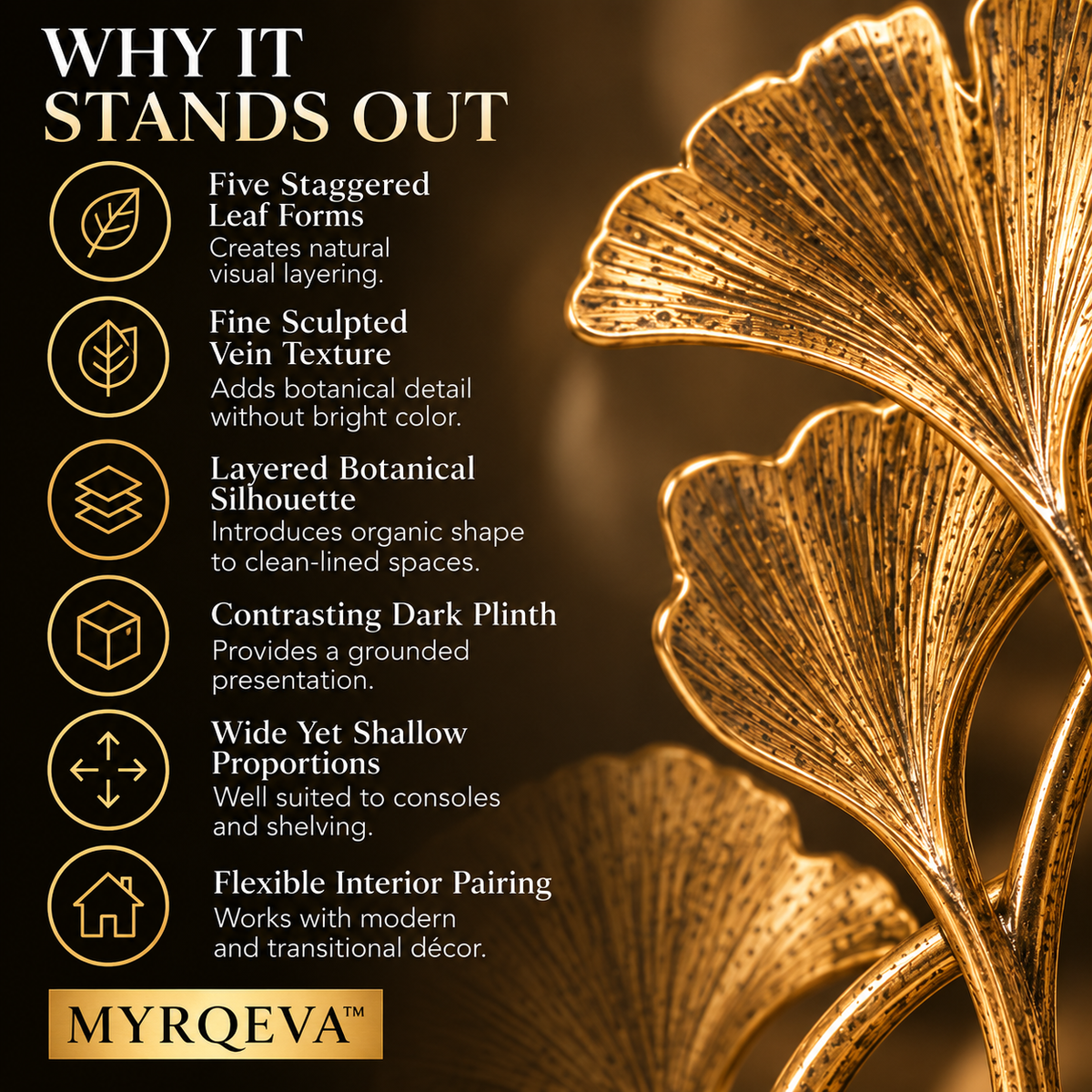 MYRQEVA™ Golden Crown Ginkgo Tree Sculpture - Plant-gold-plated Leaf Desktop Decoration